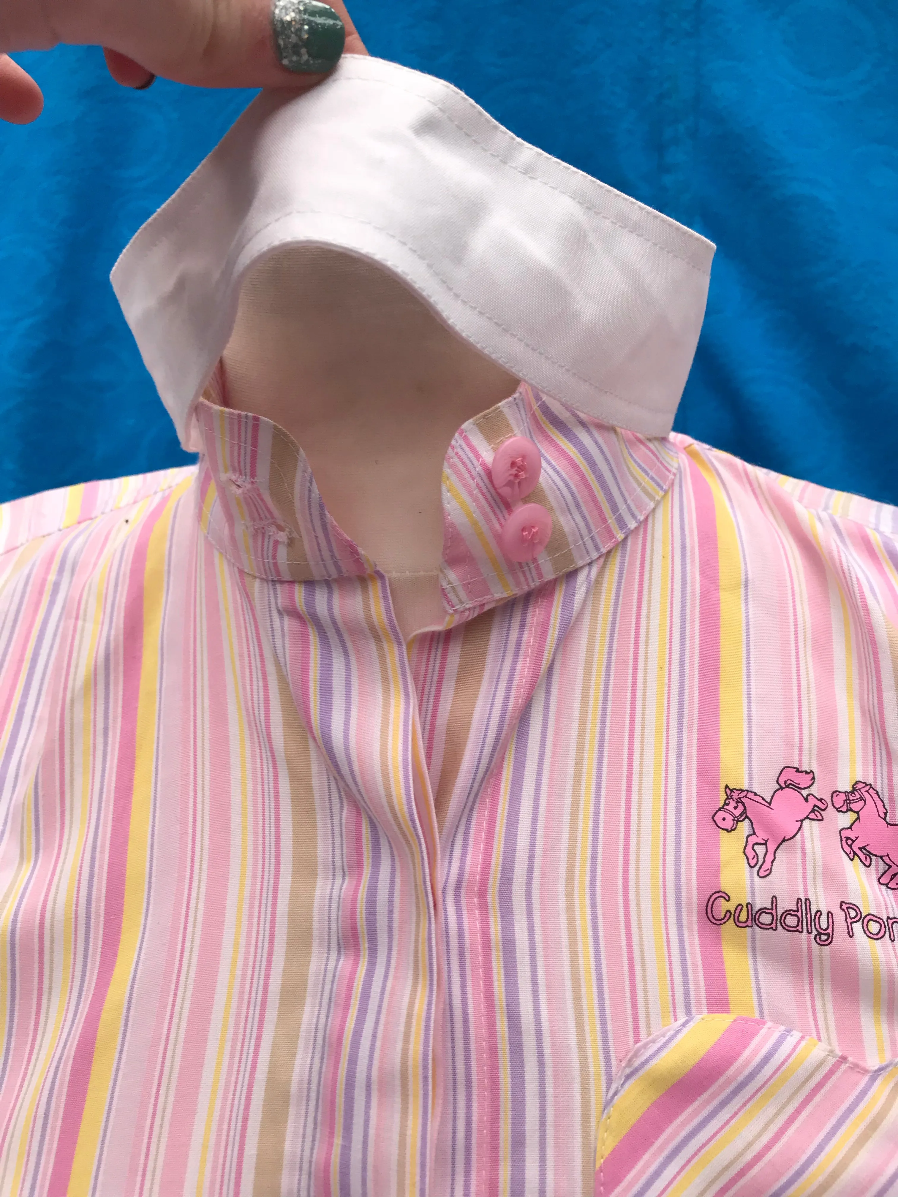 Cuddly ponies striped no sleeve shirt FREE POSTAGE