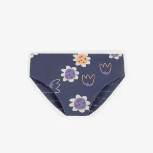 Culotte de bain réversible ligné ou fleuri, enfant || Reversible swimwear striped or flowered, child