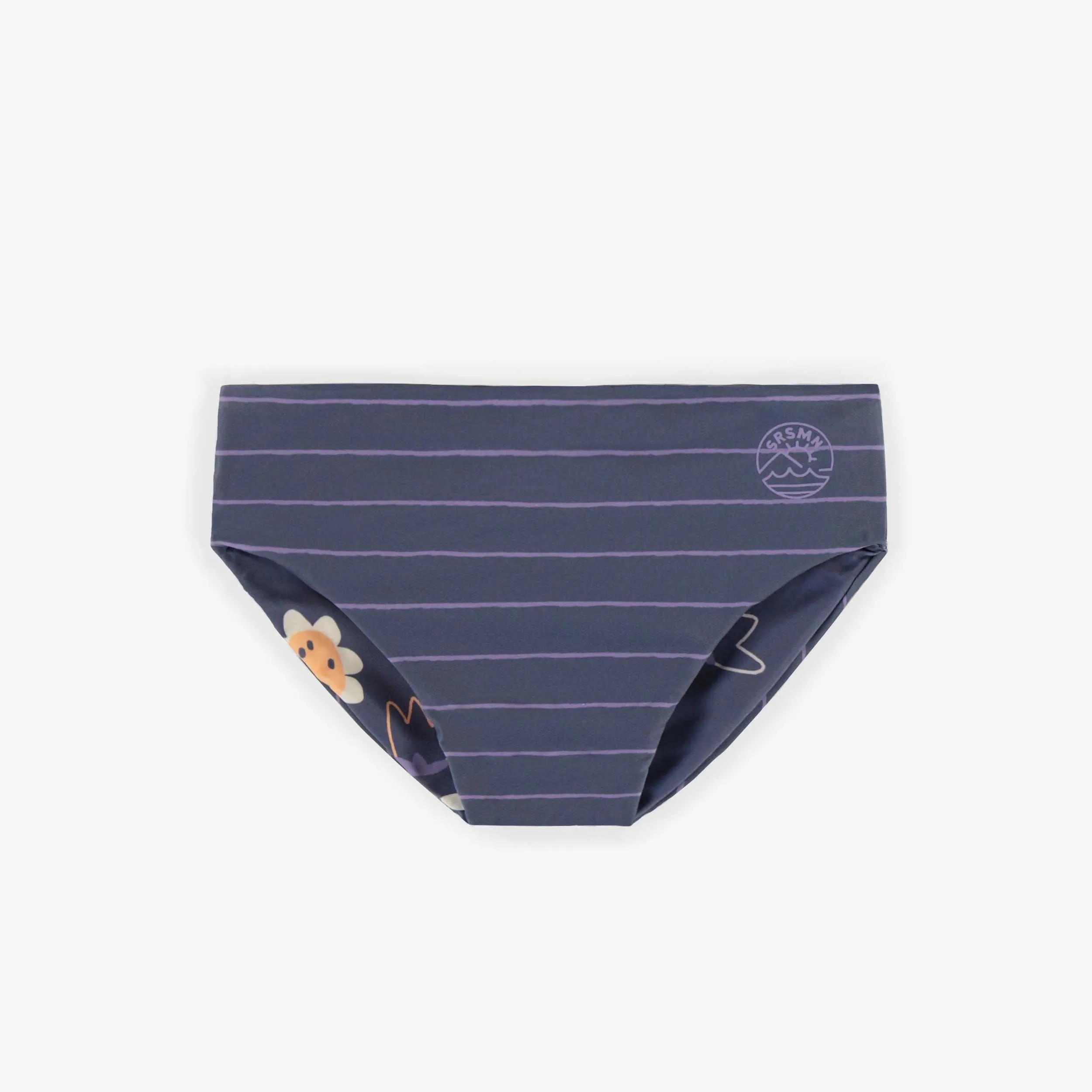 Culotte de bain réversible ligné ou fleuri, enfant || Reversible swimwear striped or flowered, child
