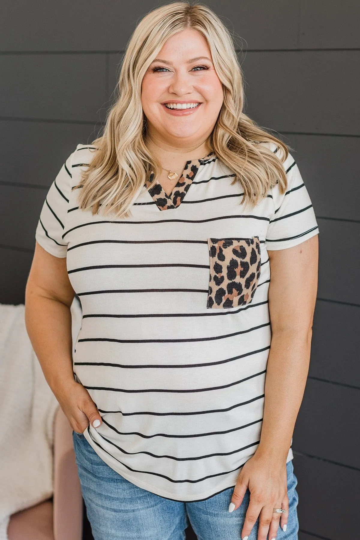 Cut To The Chase Striped Top- Ivory