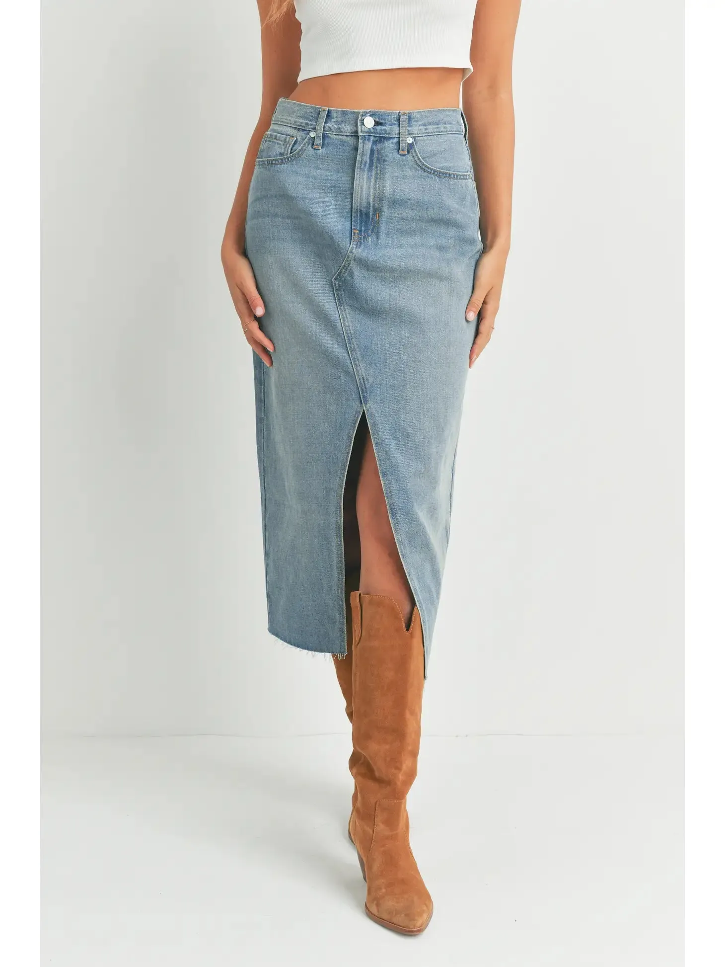 Delilah Denim Skirt - Light Denim