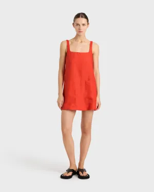 Delphi A-line Mini Dress - Scarlet