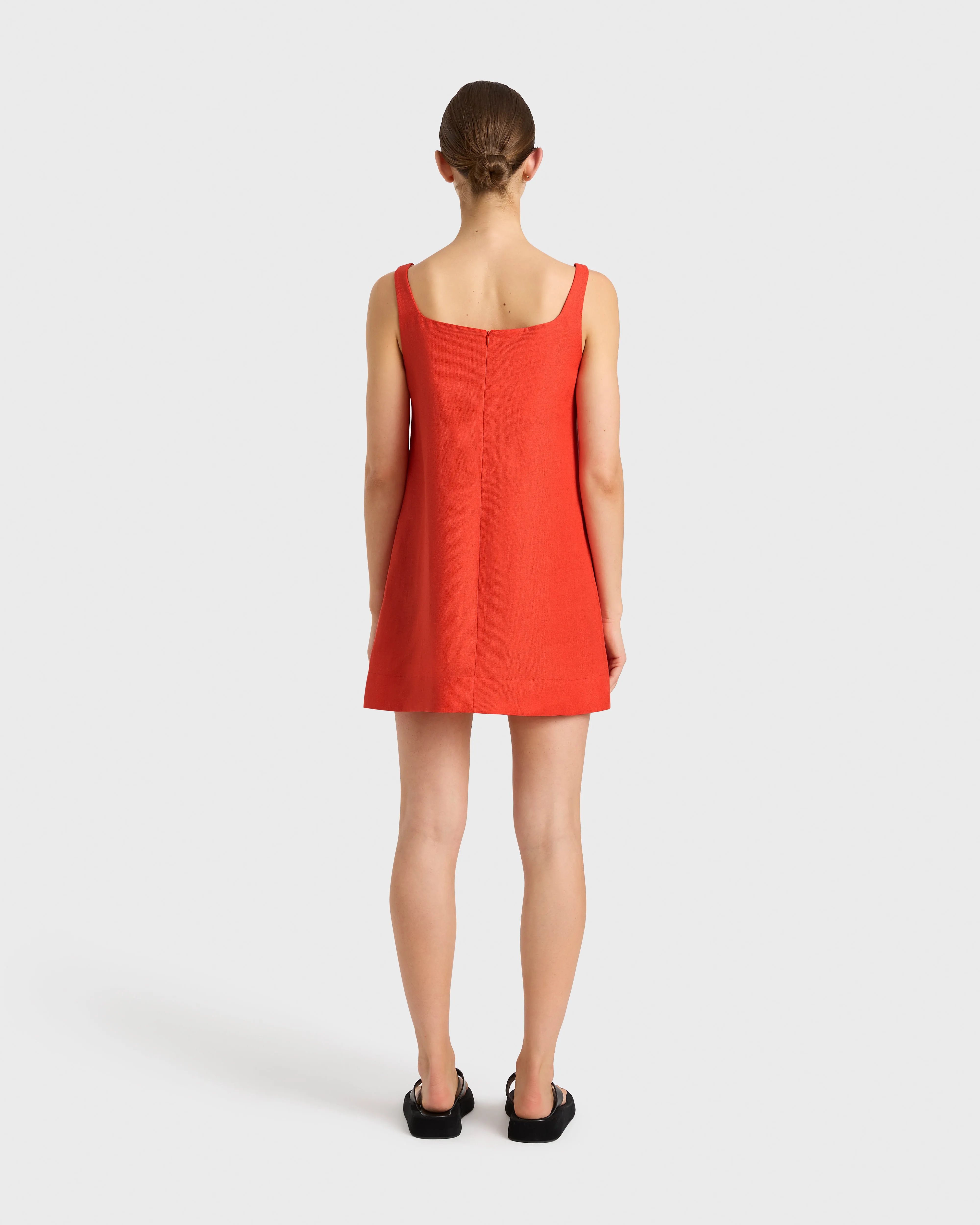 Delphi A-line Mini Dress - Scarlet