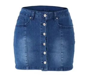 Denim Button Skirt