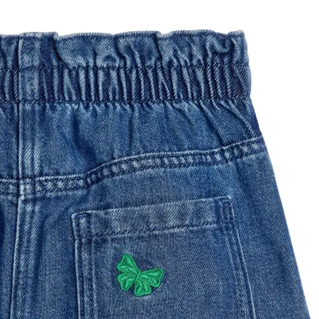 Denim Embroidered Butterfly Skirt