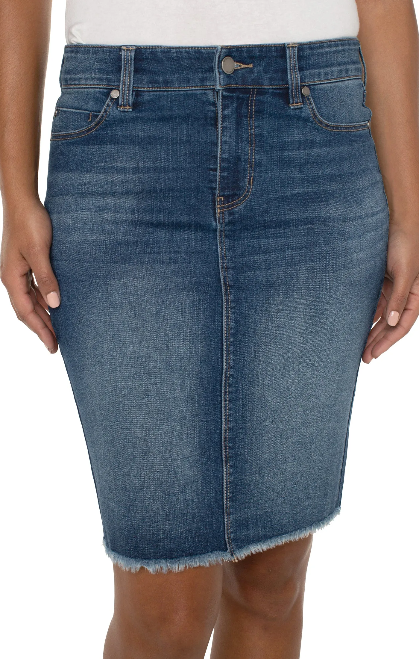 Denim Fray Edge Skirt