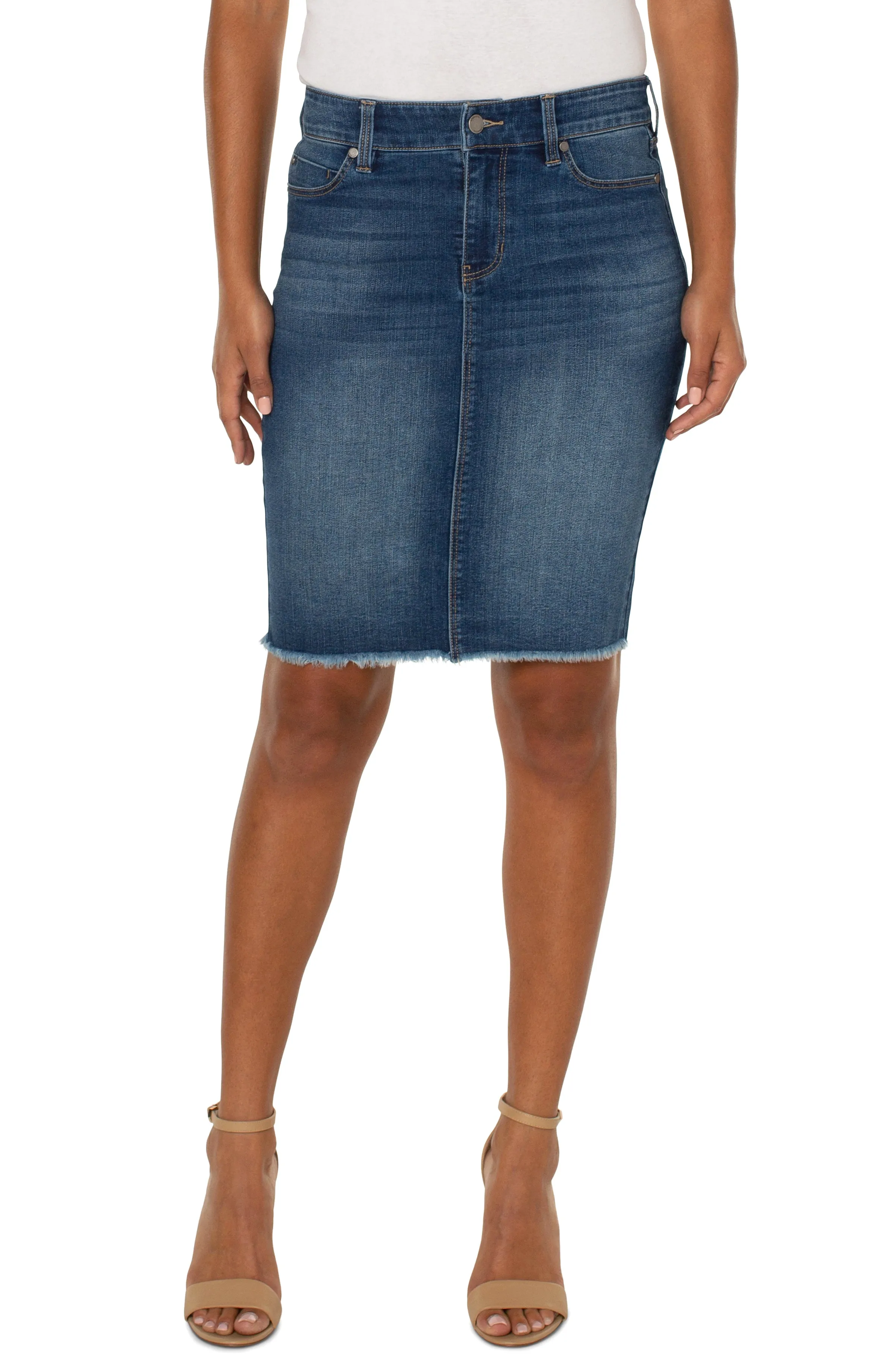 Denim Fray Edge Skirt