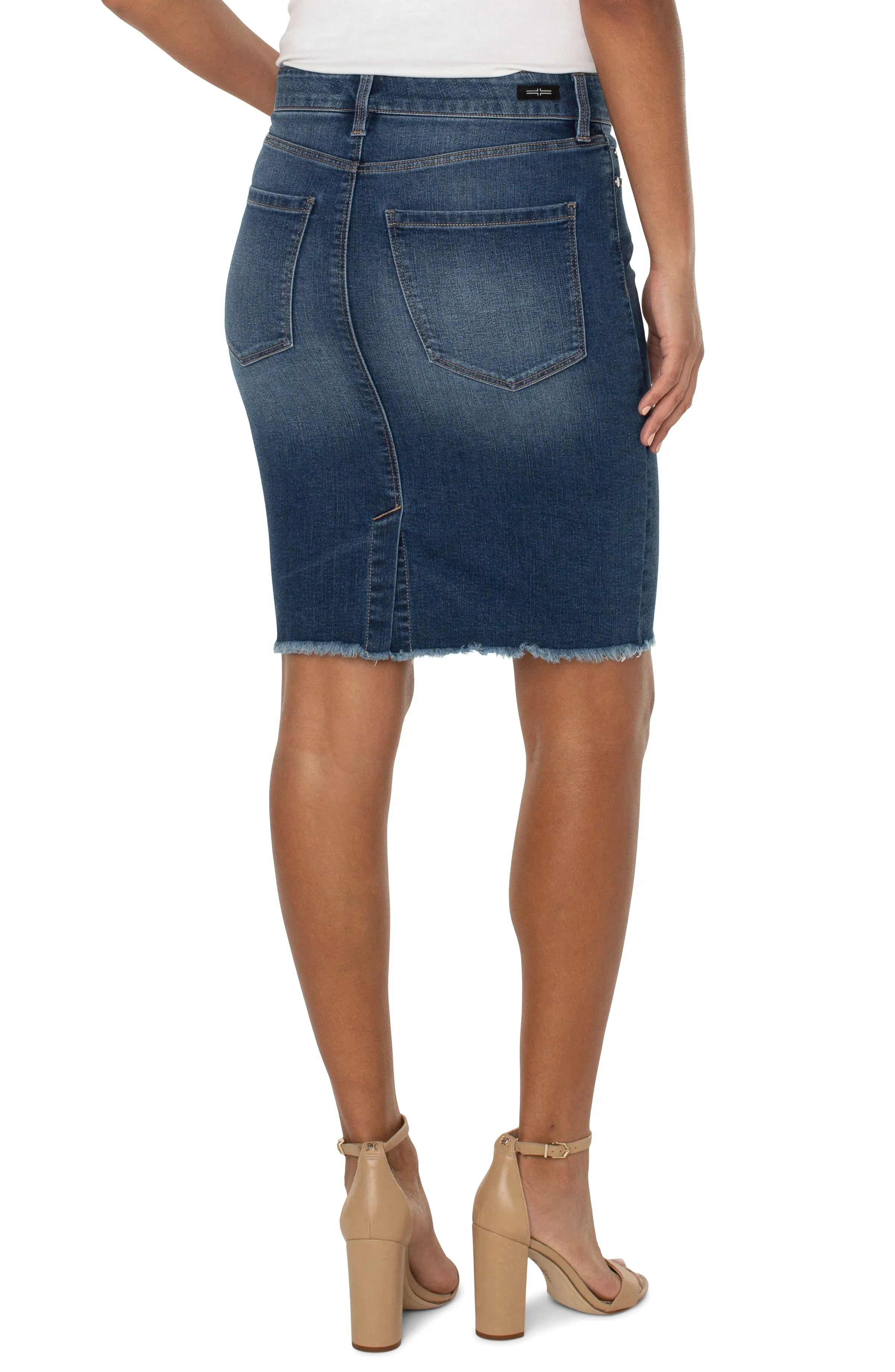 Denim Fray Edge Skirt