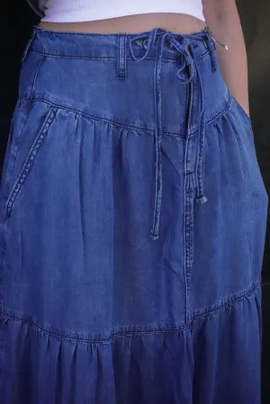 Denim Ruffled Skirt
