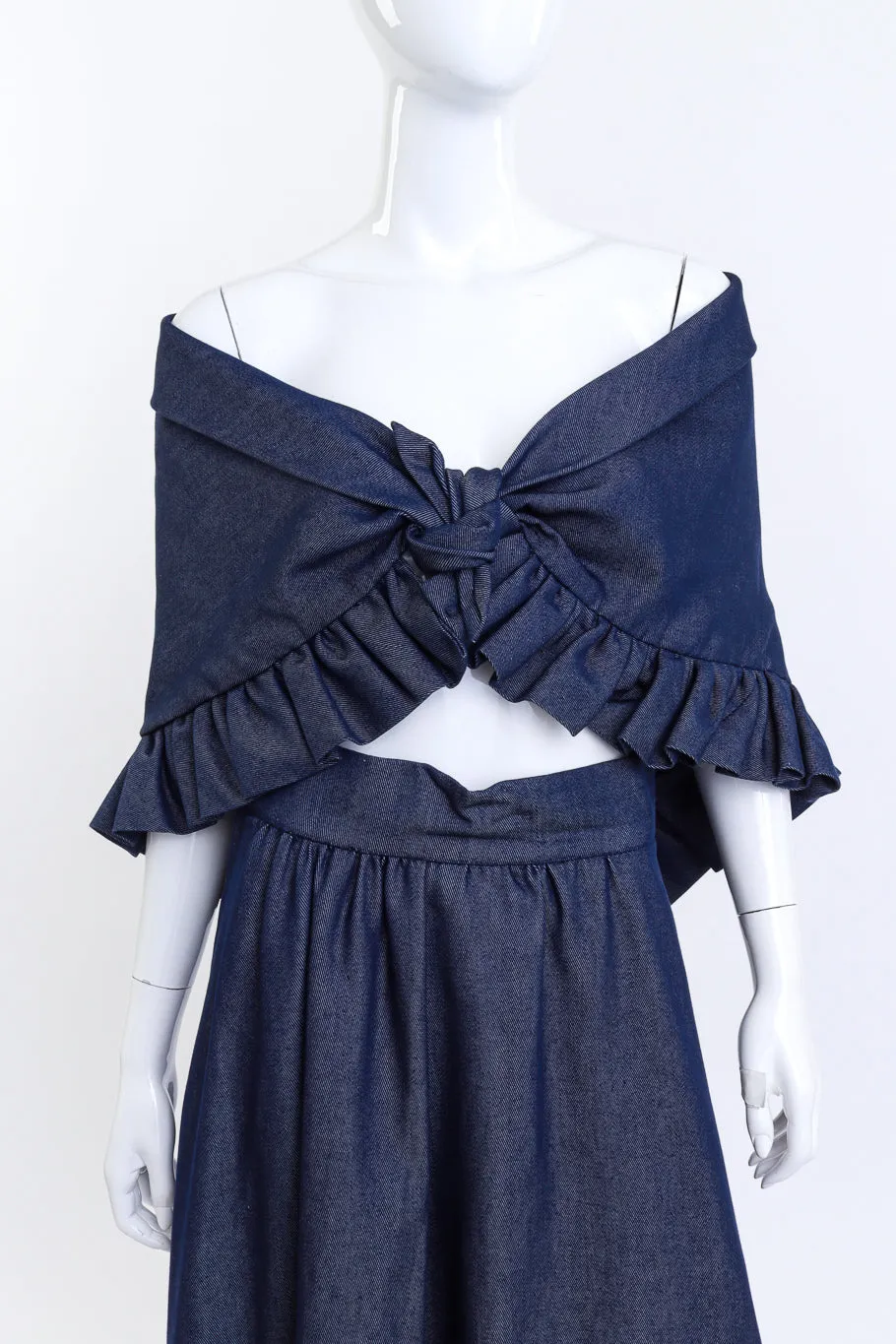Denim Shawl & Skirt Set