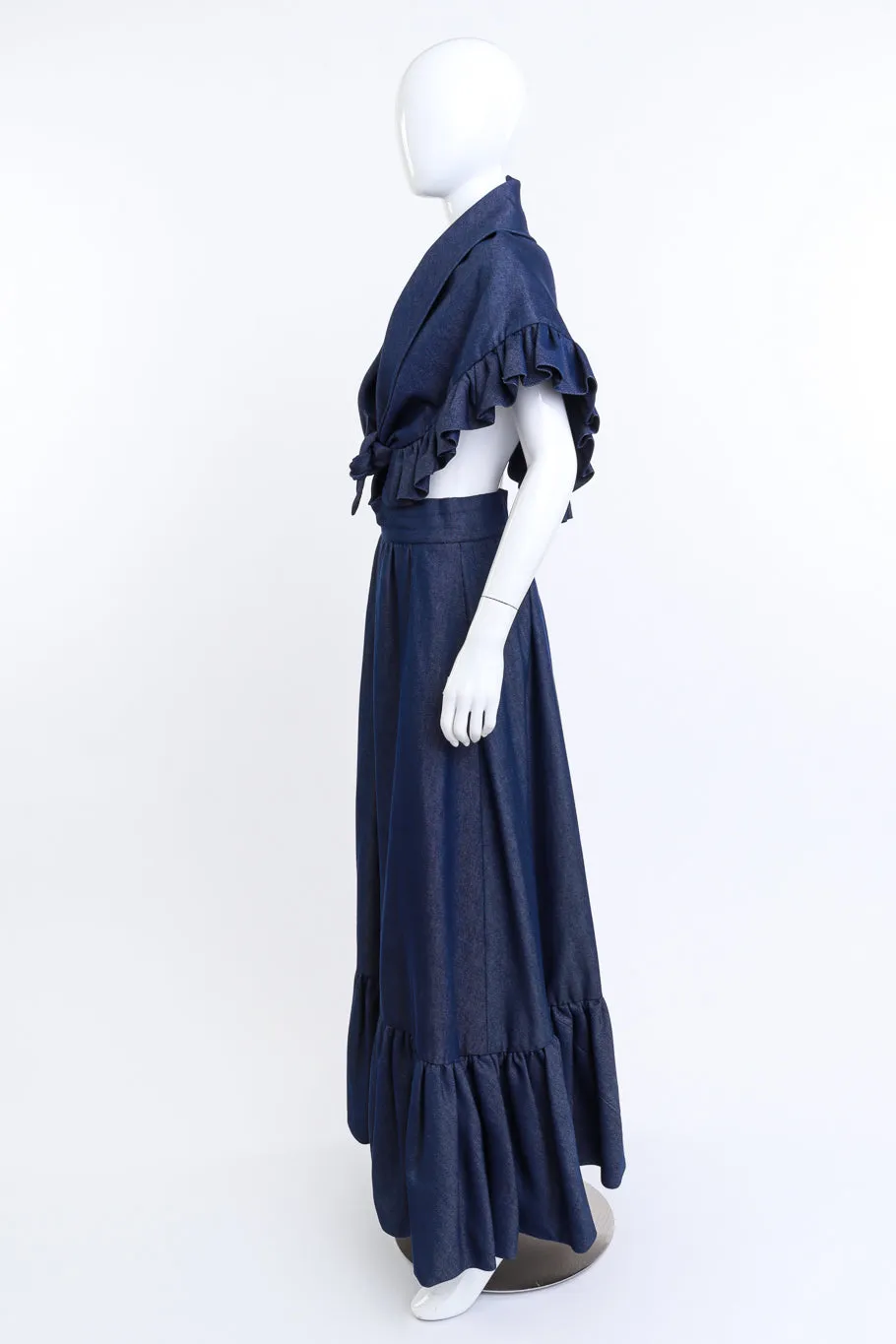 Denim Shawl & Skirt Set