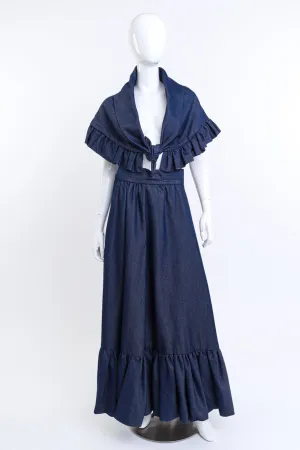 Denim Shawl & Skirt Set