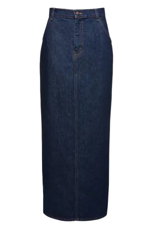 Denim Skirt Long | Navy