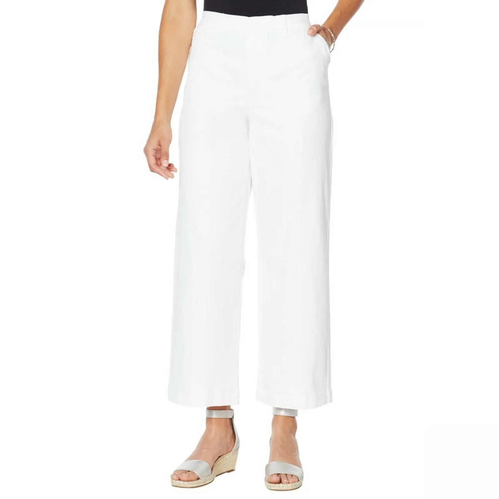 DG2 by Diane Gilman Women's Tall Twill Wide Leg Chino Pants