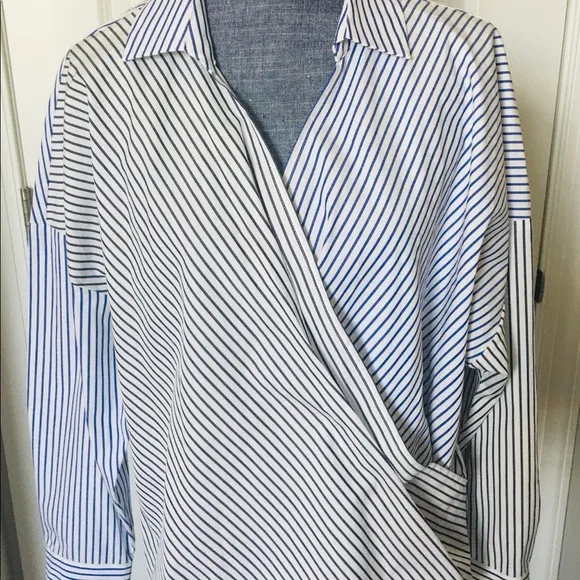 DKNY Women’s Striped  Long Sleeve Shirt  Multi Sz.