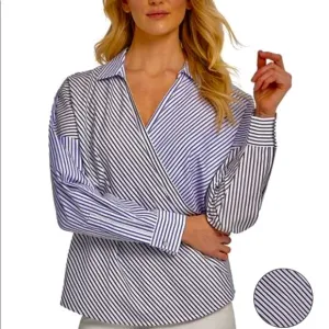 DKNY Women’s Striped  Long Sleeve Shirt  Multi Sz.