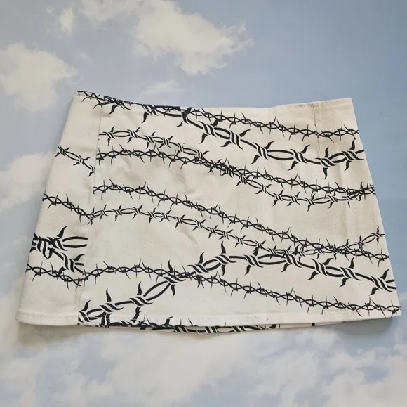 Dolls kill Barb Wire Mini Skirt Current Mood Denim Mini Skirt