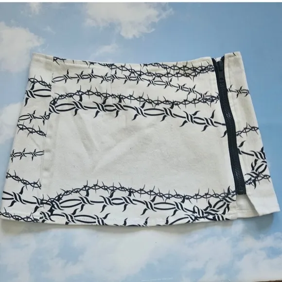 Dolls kill Barb Wire Mini Skirt Current Mood Denim Mini Skirt