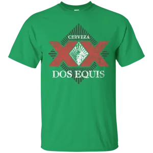 Dos Equis XX Lager Beer T-Shirt Custom Designed Worn Label Pattern