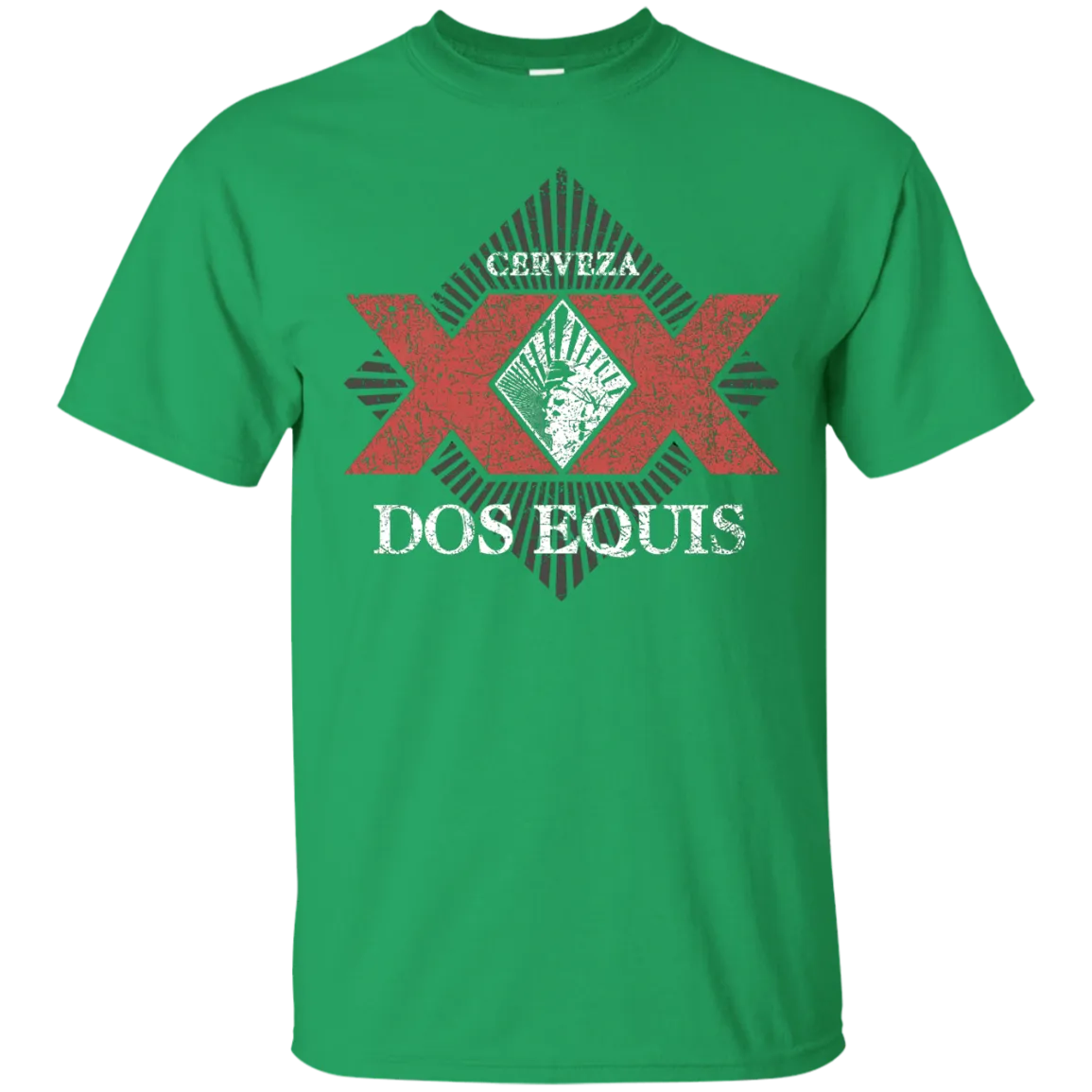 Dos Equis XX Lager Beer T-Shirt Custom Designed Worn Label Pattern