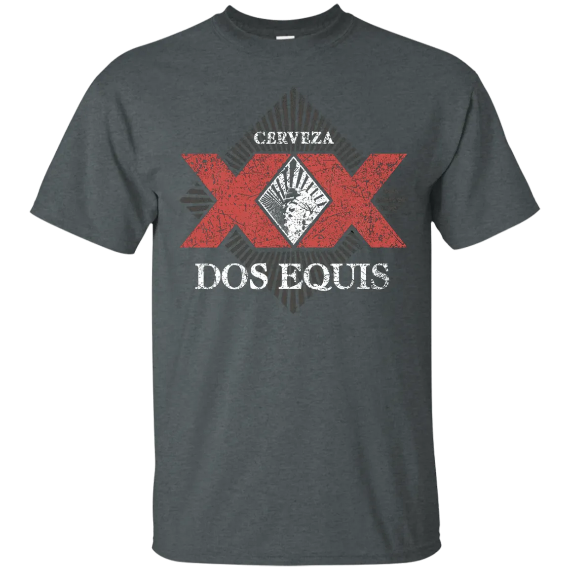 Dos Equis XX Lager Beer T-Shirt Custom Designed Worn Label Pattern