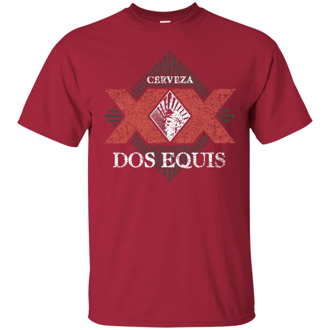 Dos Equis XX Lager Beer T-Shirt Custom Designed Worn Label Pattern