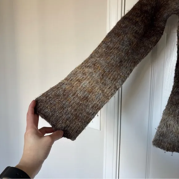 Elisabetta Collection Ombre Cable Knit Brown Tan Turtle Neck Sweater Size Small