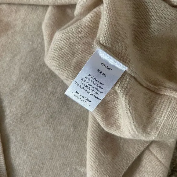 Elizabeth &amp; James Freja Wool-Blend Flutter-Sleeve Sweater in Champagne