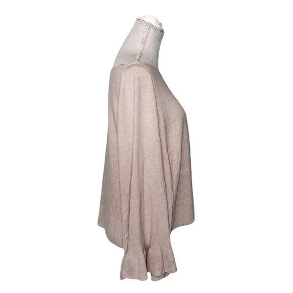 Elizabeth &amp; James Freja Wool-Blend Flutter-Sleeve Sweater in Champagne