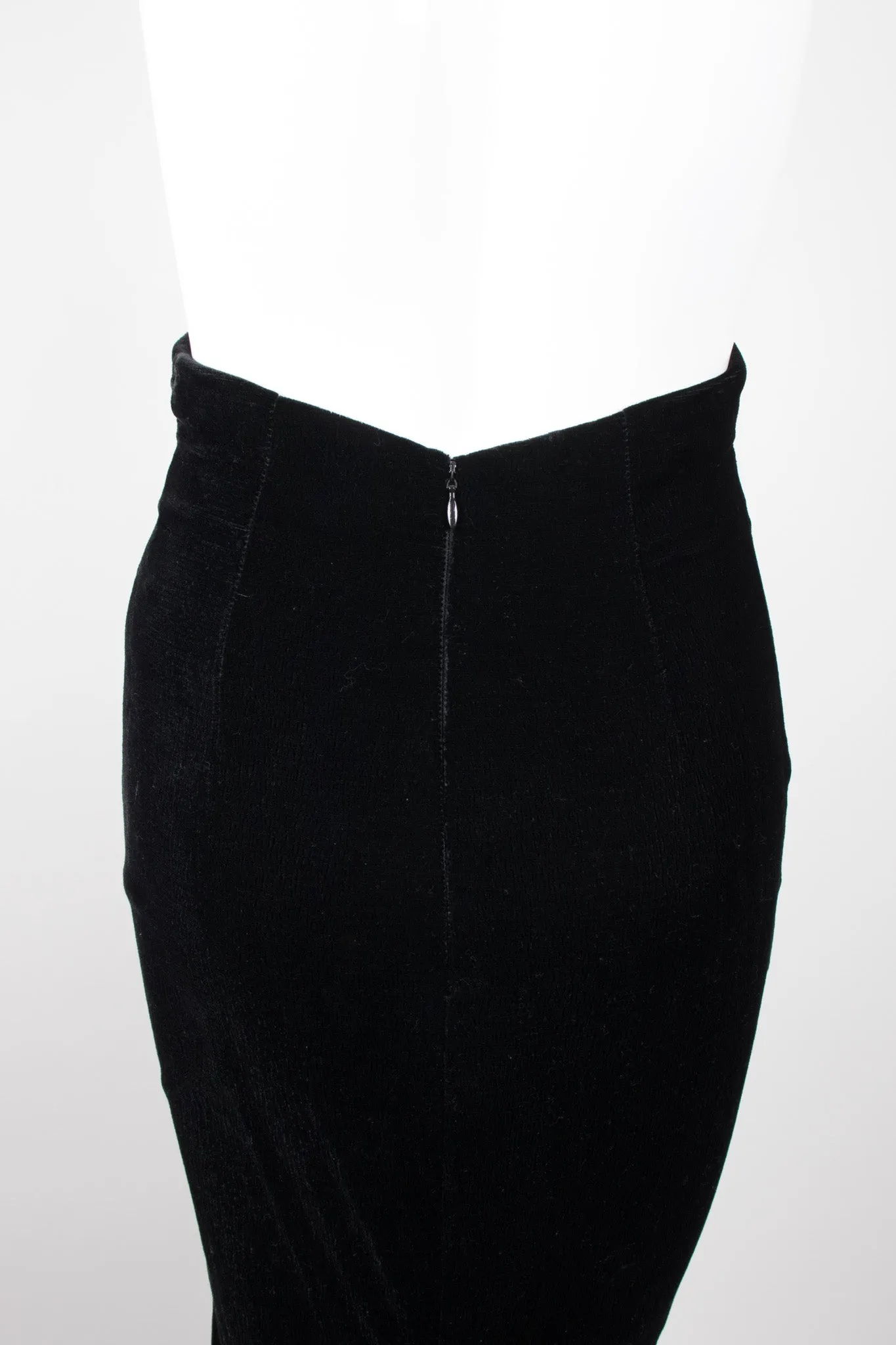 Empire Waist Velvet Skirt