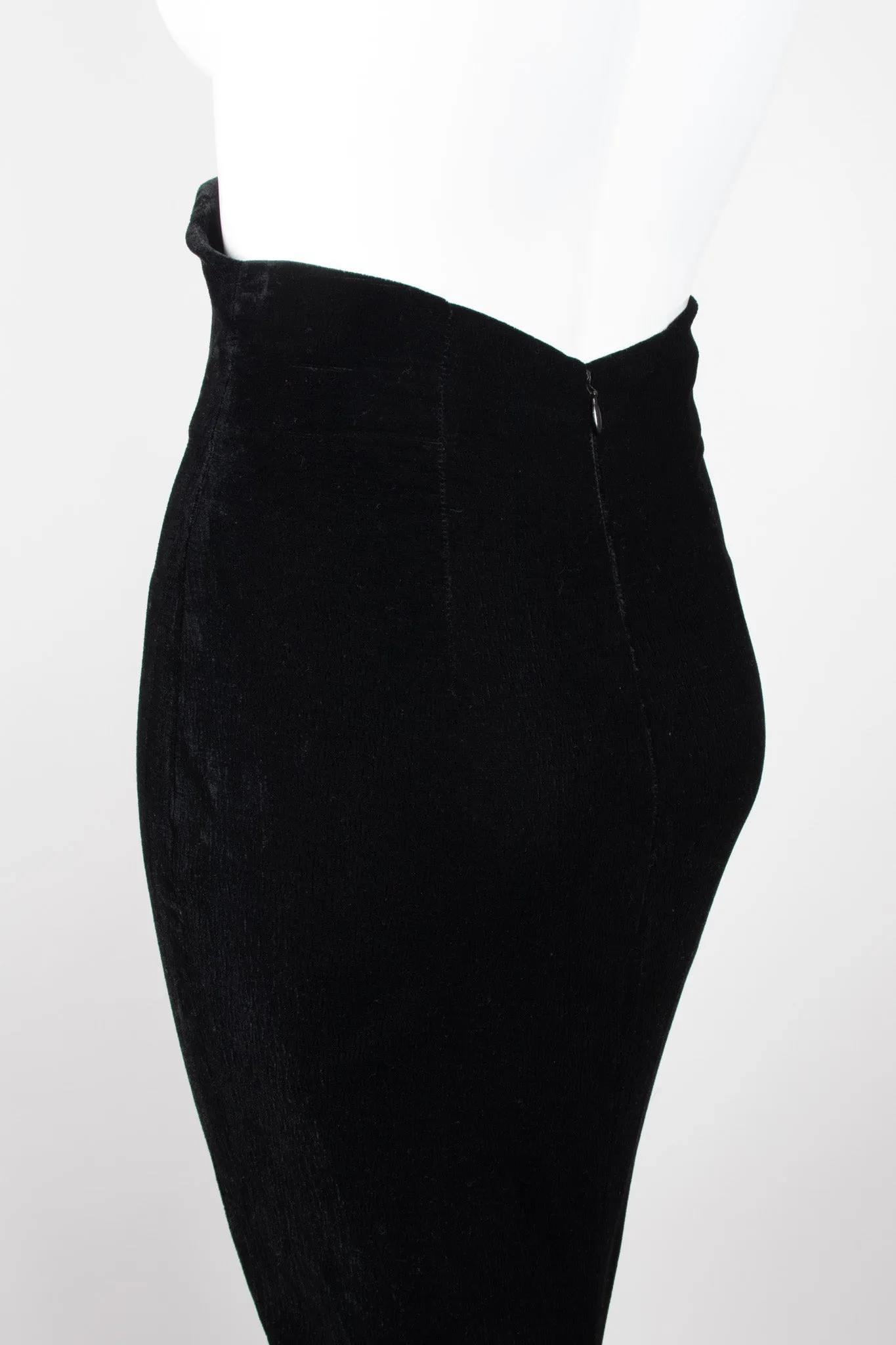 Empire Waist Velvet Skirt