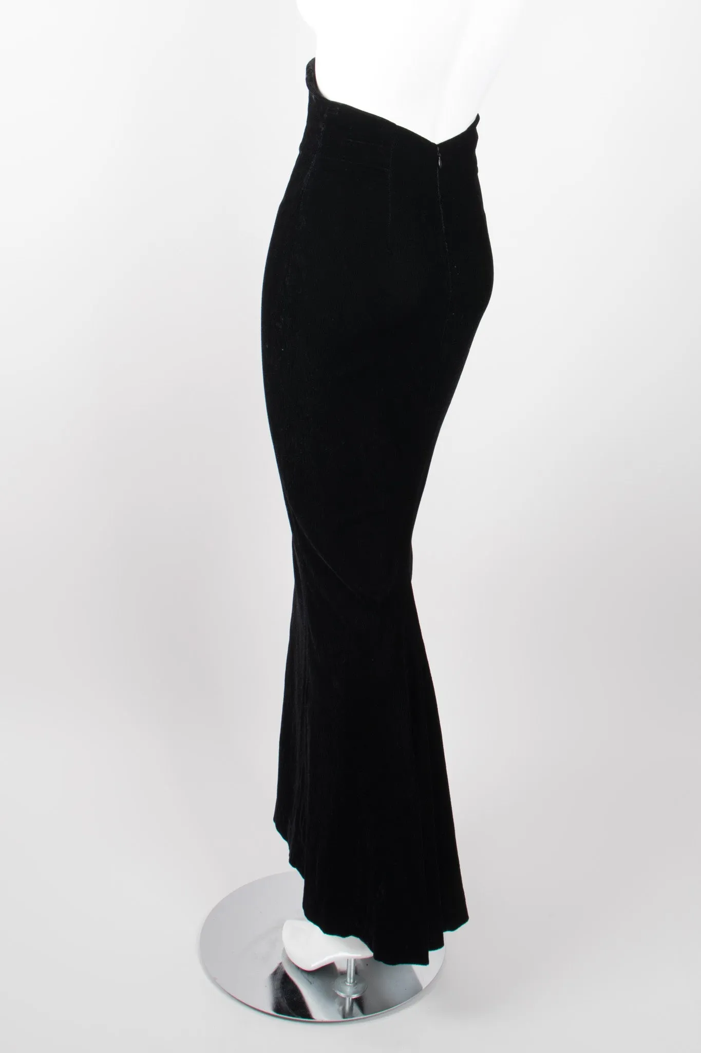 Empire Waist Velvet Skirt