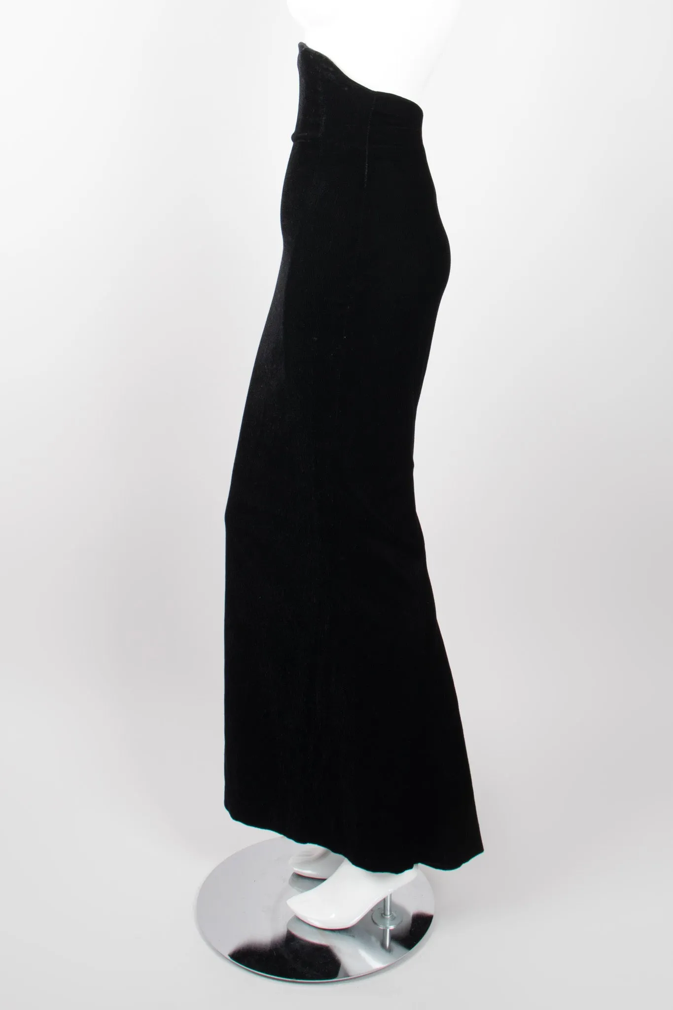 Empire Waist Velvet Skirt