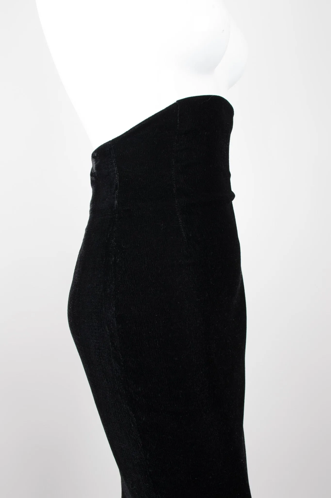 Empire Waist Velvet Skirt