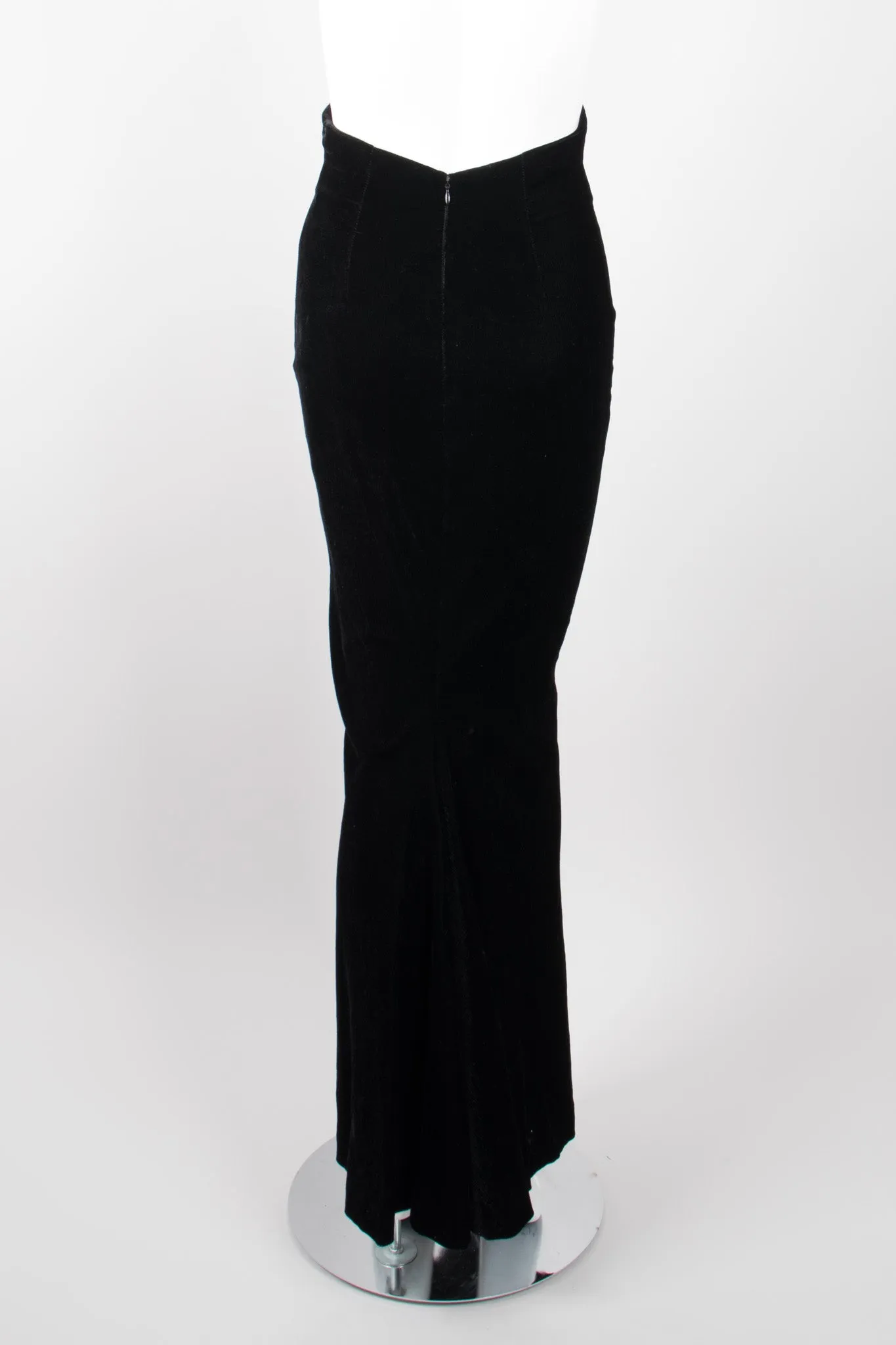 Empire Waist Velvet Skirt