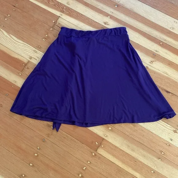 Encircled Purple Stretch Knit A-Line Skirt XXL