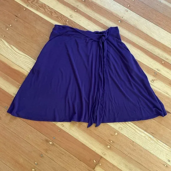 Encircled Purple Stretch Knit A-Line Skirt XXL