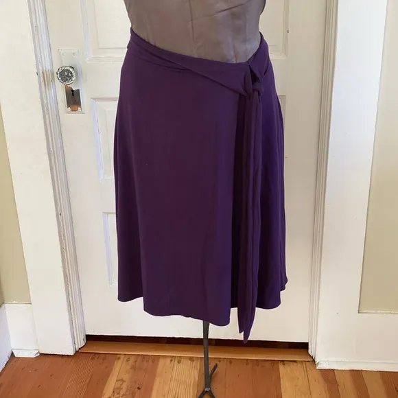 Encircled Purple Stretch Knit A-Line Skirt XXL