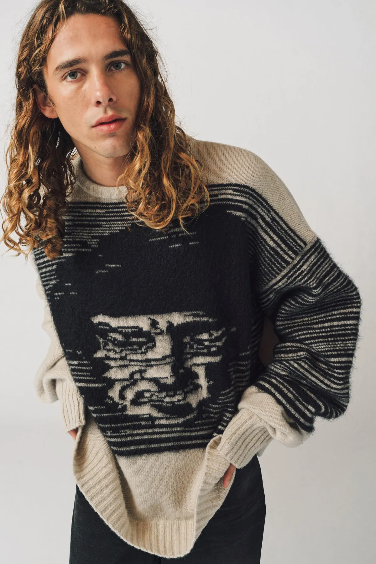 ENFANTS RICHES DÉPRIMÉS | OCTOBER ALL OVER CREWNECK SWEATER