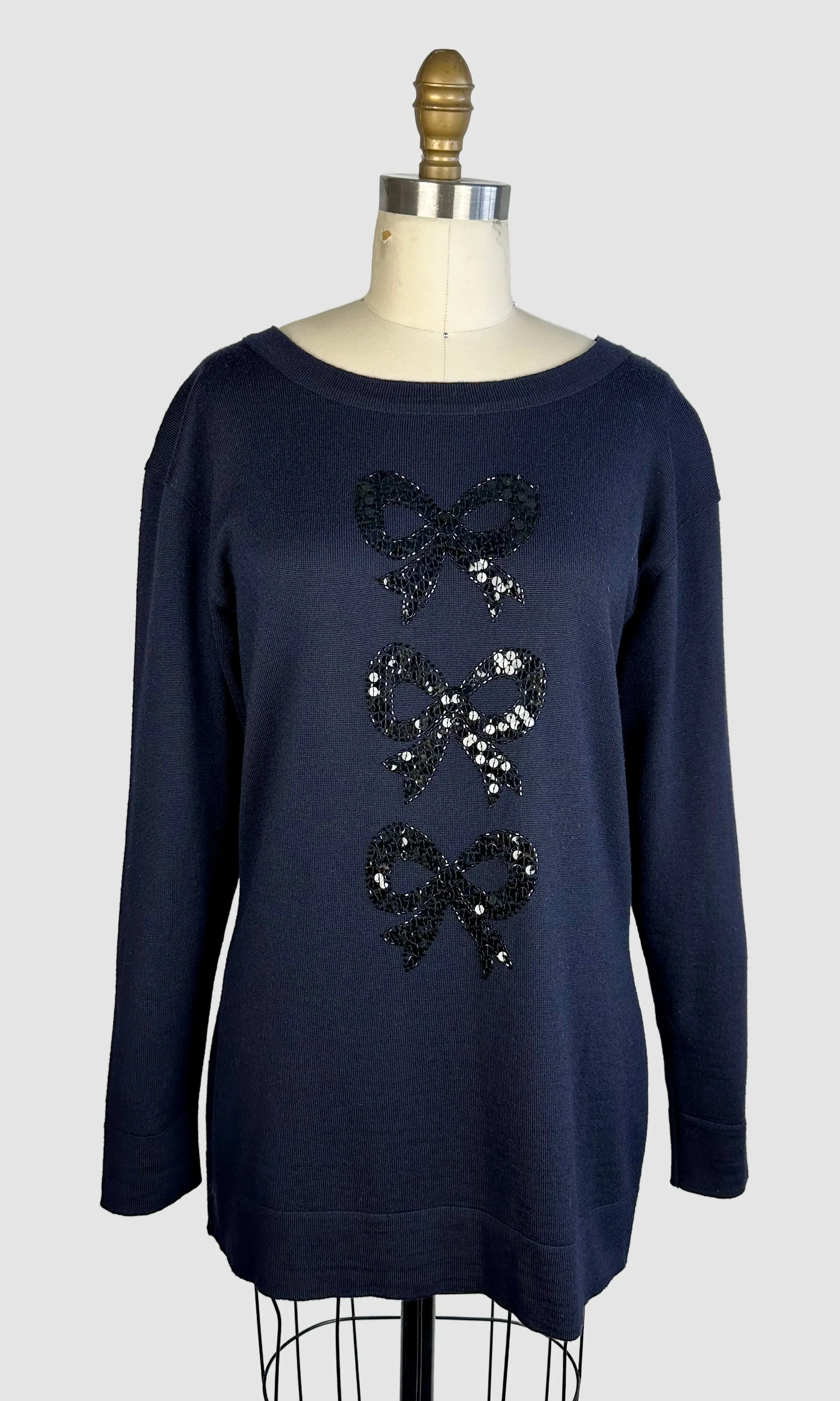 ESCADA VINTAGE 90s Knit Bow Sweater • Medium