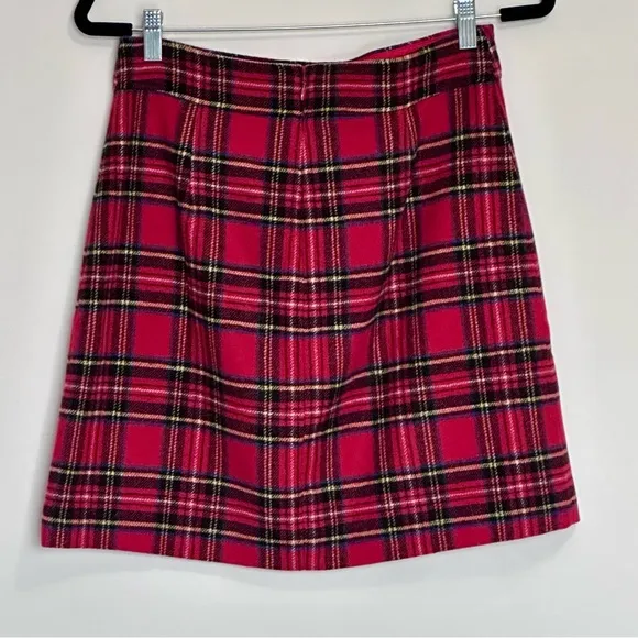EUC J.Crew Red Tartan A-line skirt