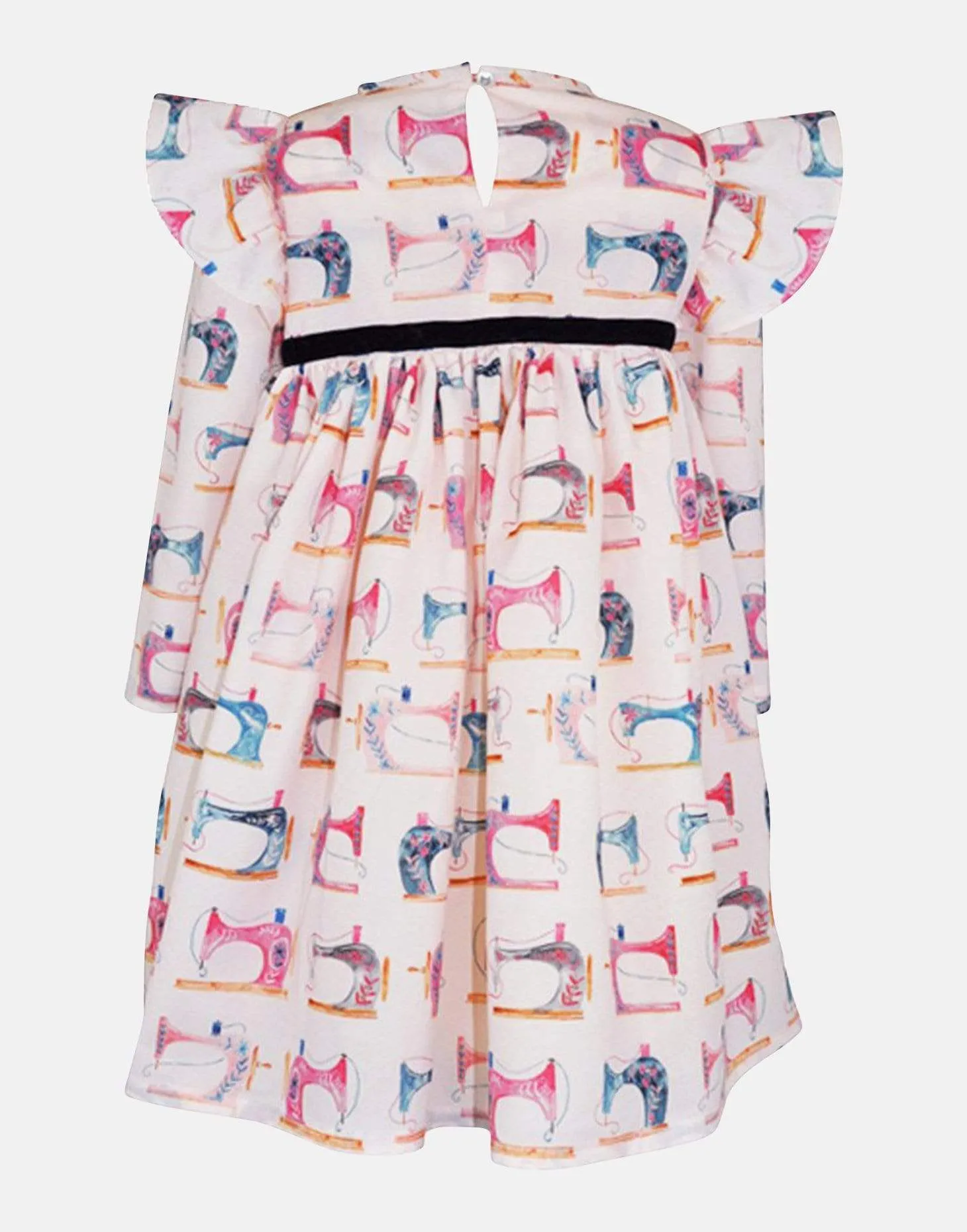 Eugenie: Sewing print dress & headband