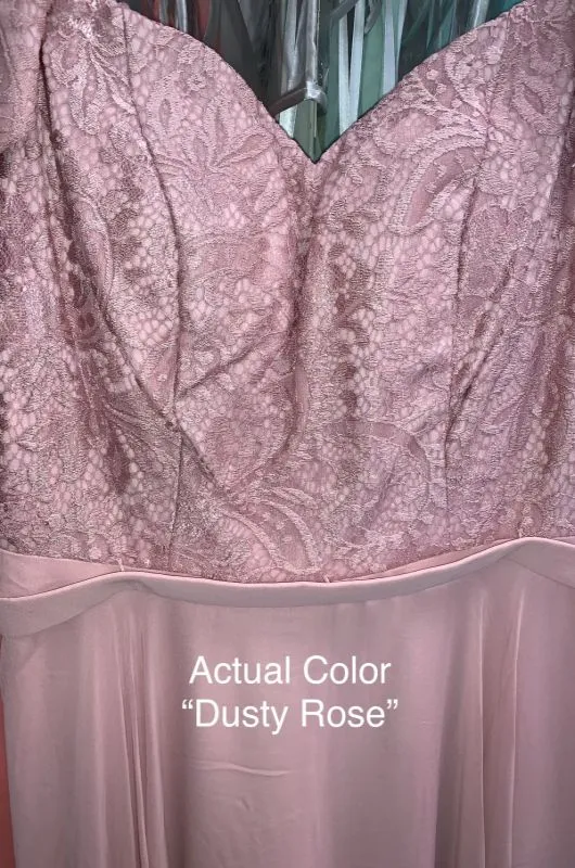 Eva Size M 3283 Dusty Rose Bridesmaid Dress