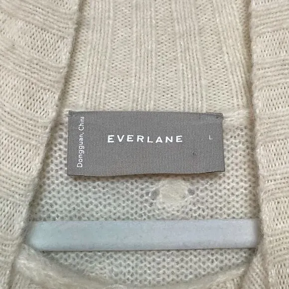 Everlane The Alpaca Pompom Sweater in Snow