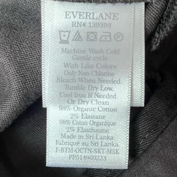 Everlane The Moleskin High Rise Velvety Mini Skirt Black Size 8