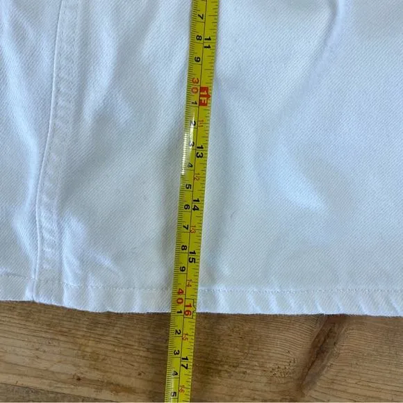 Everlane white non stretch denim a line mini skirt 100% cotton size 28