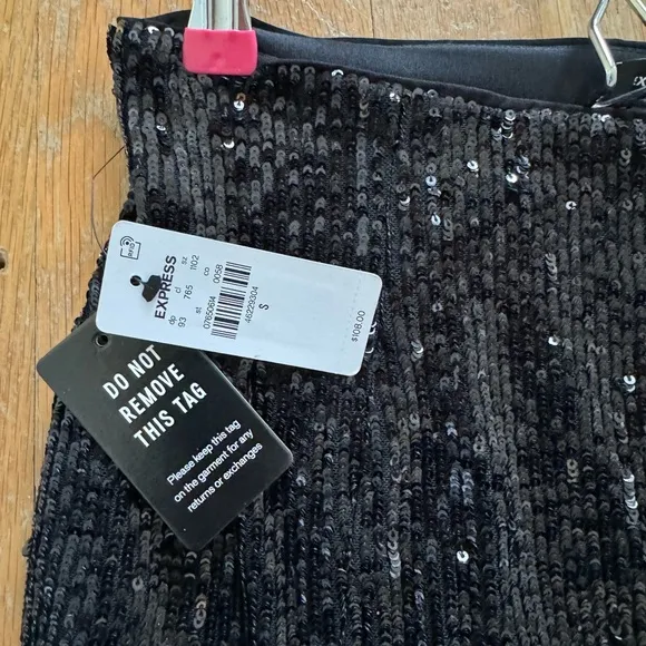 Express High waisted Sequin skirt pleated