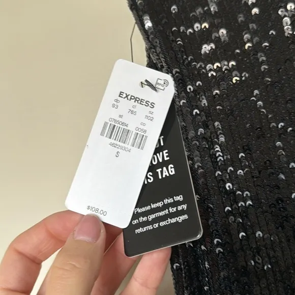 Express High waisted Sequin skirt pleated