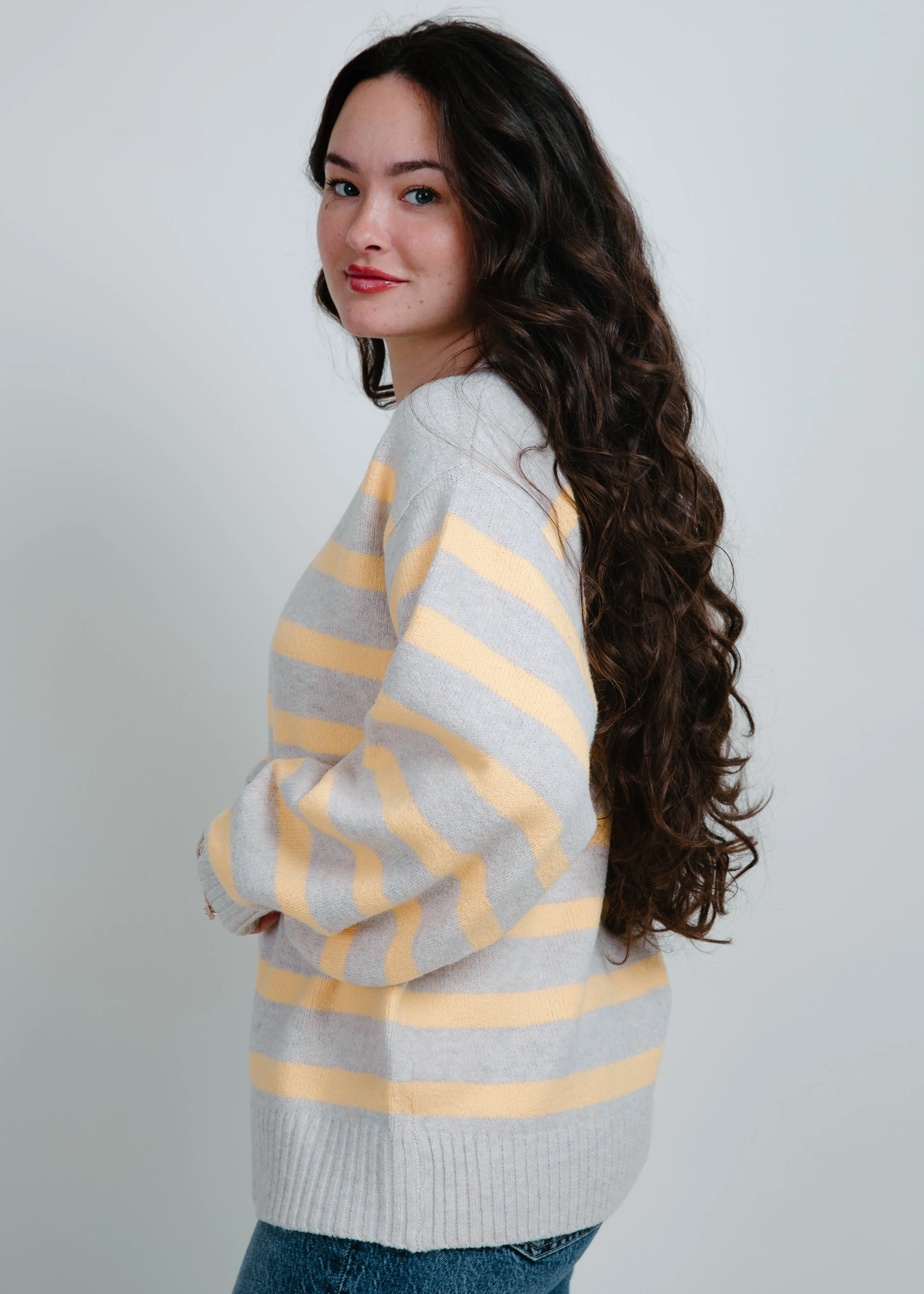 Fable Striped Sweater - Orange