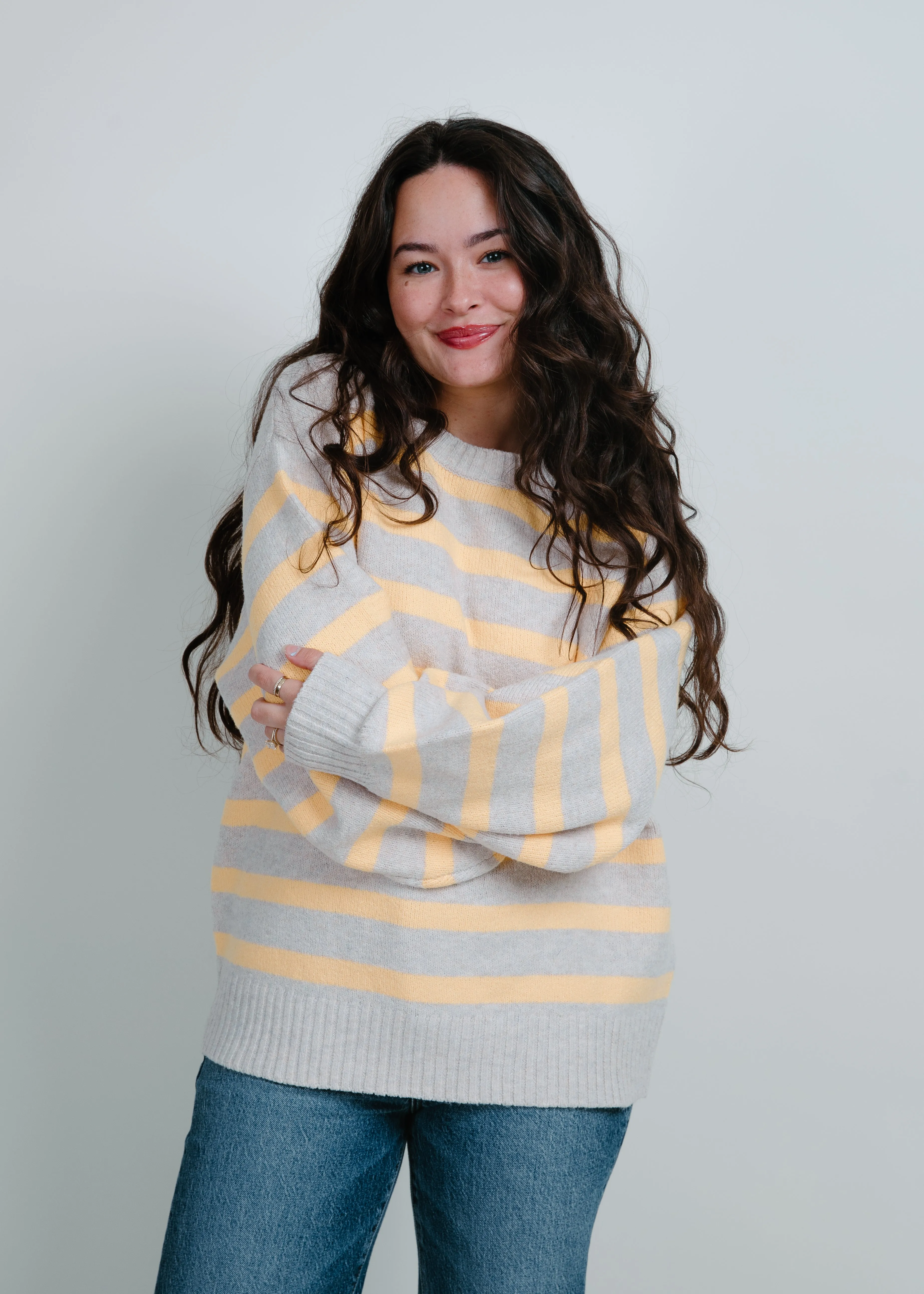 Fable Striped Sweater - Orange
